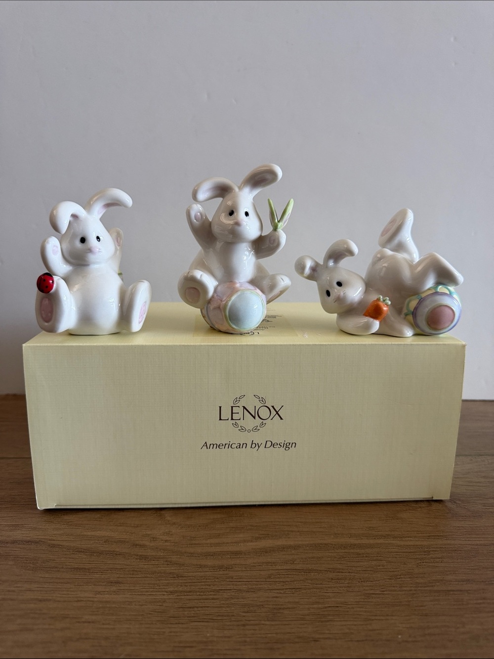 Lenox Happy Bunny Trio 841620 Porcelain Figurines with Original Box RARE